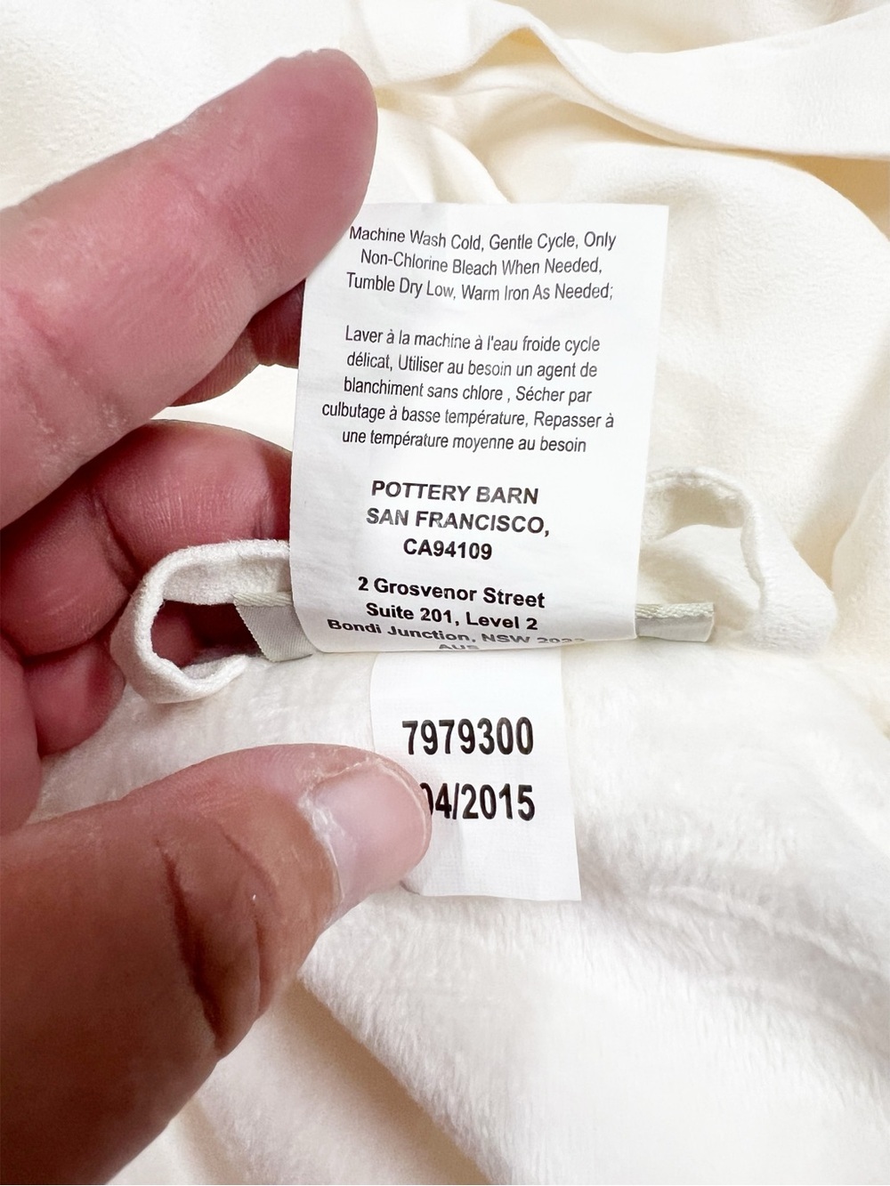 Pottery Barn Home Soft Cream Plush Belted Long Sleeve Lounge Robe Size M - Picture 7 of 7